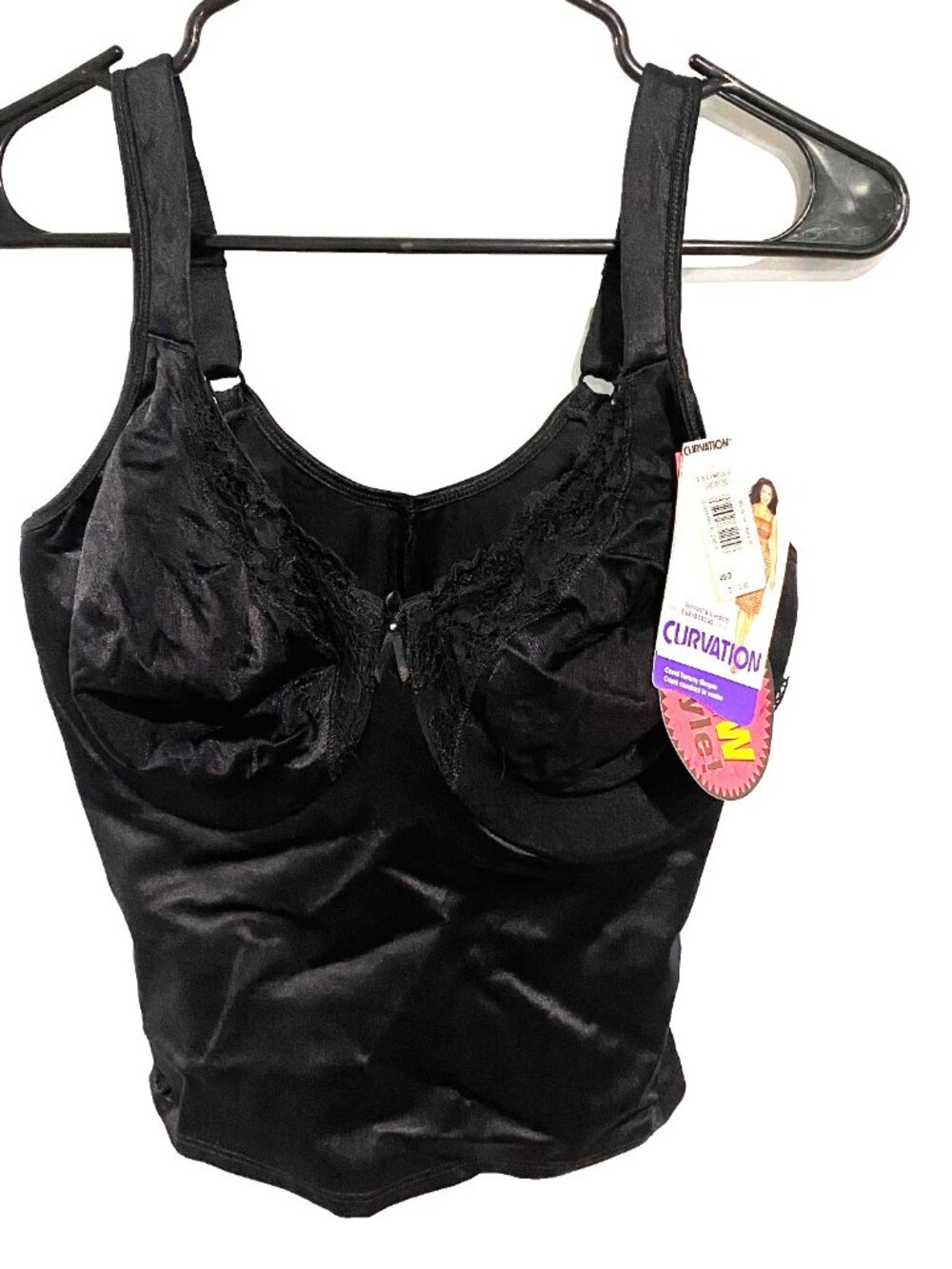 NWT Cami Shaper Bustier Black 40D Smoothing Shapewear Tummy Control Plus Size